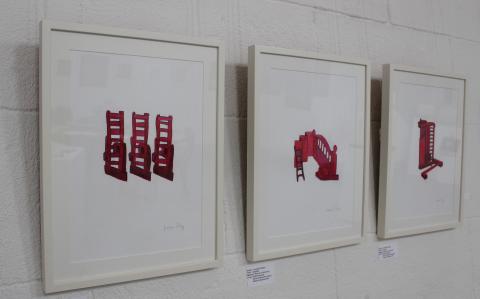 Drawings - Title: Scsarlet, Jezebel & Harlot (2023)  Exhibition: Natural Selection  Venue: Oughterard Courthouse Gallery, Galway.  Medium: Pencil on Archival paper. Dimensions: Framed 50 by 30cms